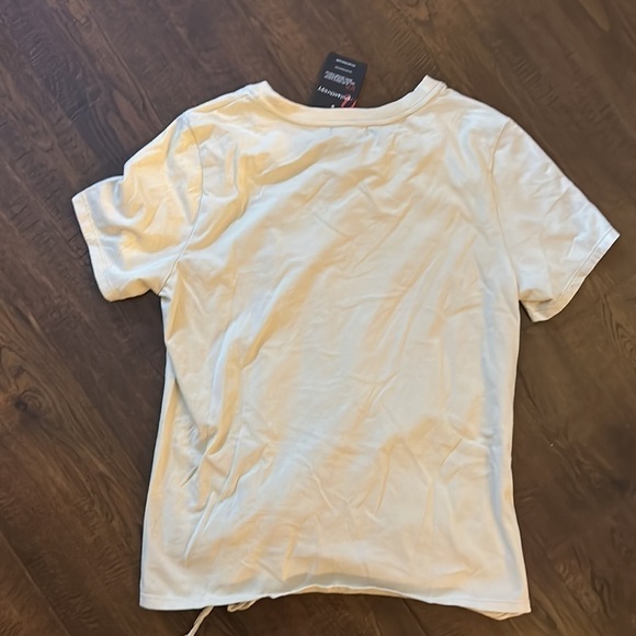 n:philanthropy Womens Front Tie Knot T-Shirt Beige Small - Picture 3 of 4